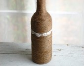 Twine wrapped rustic vase- weddings, home decor, shabby chic