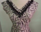 1950s Vintage black & white cotton sundress with great butterfly motif, Rockabilly, VLV  size L
