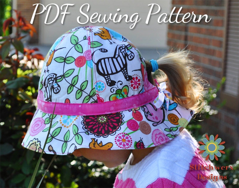 Garden Hat, Beach Hat PDF Sewing Pattern S112COMBO, Baby, Toddler, Girl, Teen, Tween, Woman Digital Hat Sewing Pattern