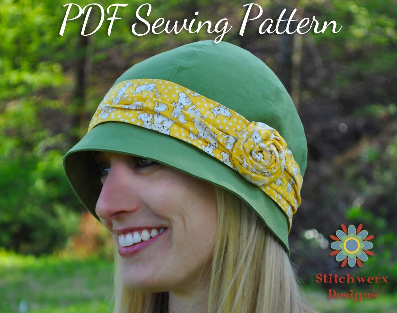 S110COMBO Azalea Hat PDF Sewing Pattern, Baby, Girl, Ladies, Womens, Cloche, Retro, Vintage, Flapper, 1920s Hat, Digital Sewing Pattern