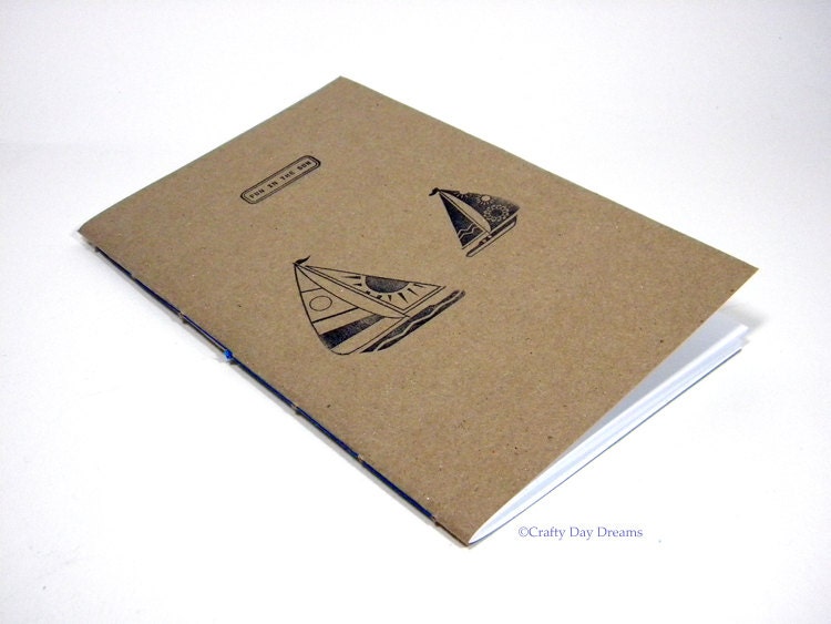 Handmade Jotter Notebook - Fun in the Sun with Sailboats