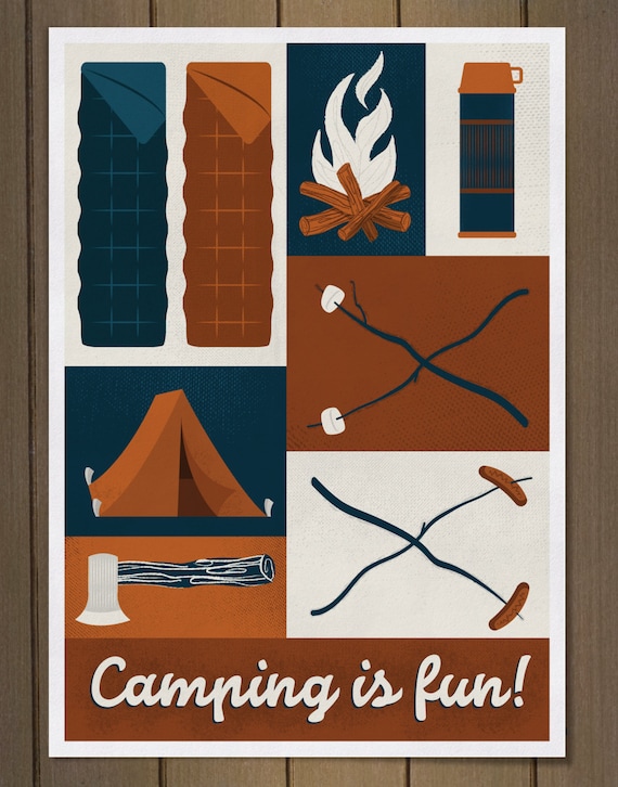 camping is fun print