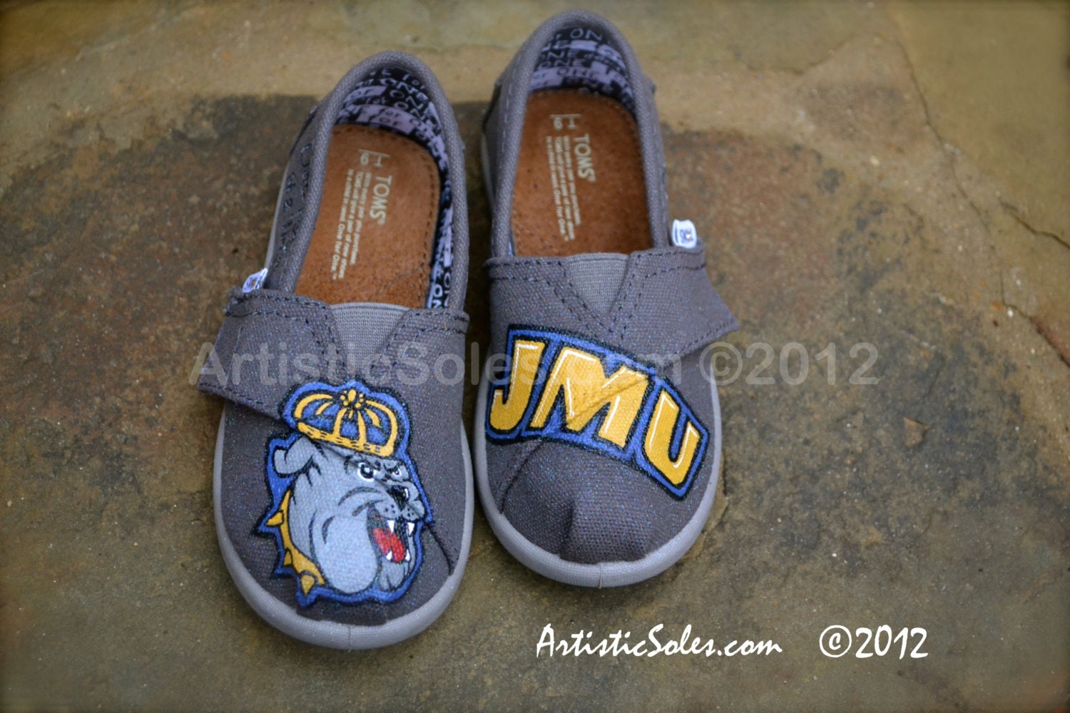 University Custom Painted Toddler/Tiny TOMS Shoes