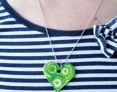 Custom Colors Filigree Heart Polymer Clay Pendant