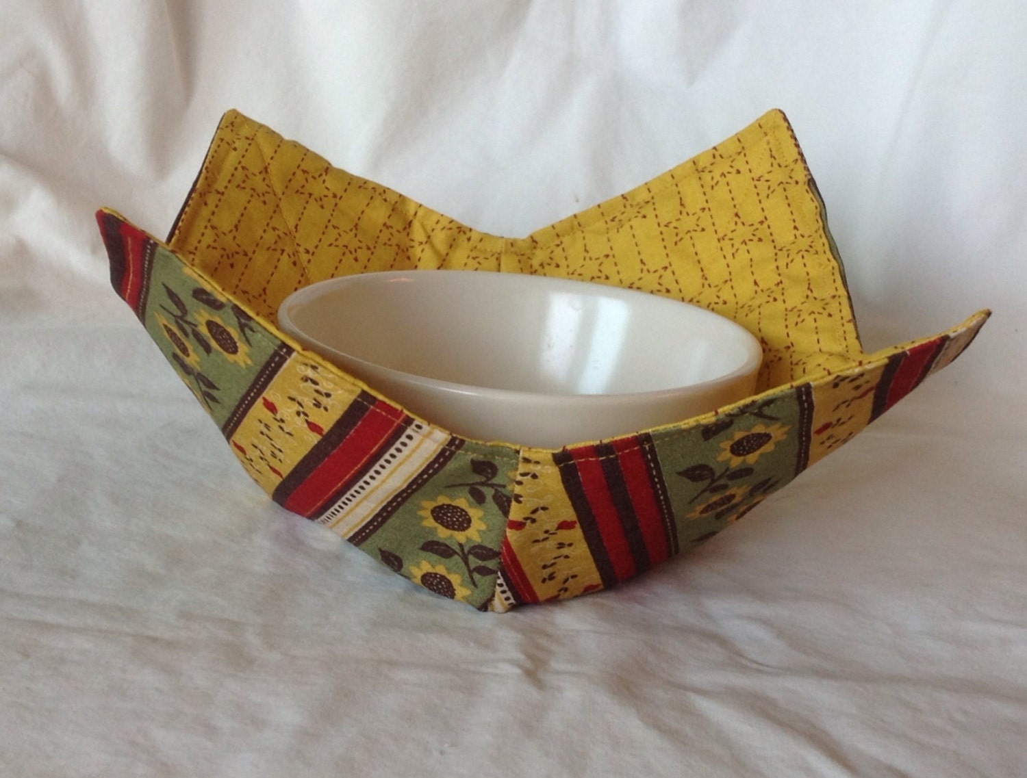 Sunflower Stripes-Microwavable bowl potholder