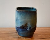 Rustic Leaf stoneware cup