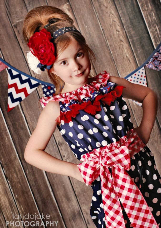 4th Of July Romper available in size 6 months to 8 years
