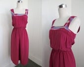 1970s VIntage Nucci D' Angio Italian Silk Maroon Dress