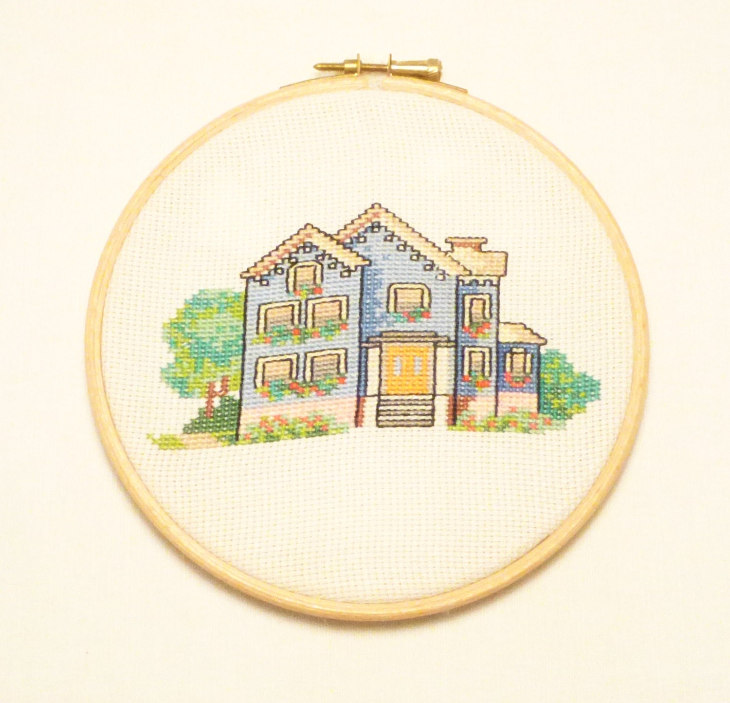 Cross Stitch, Needlecraft, house decor, rustic decor, romantic embroidery, gifts for her, Handmade by Marumadrid