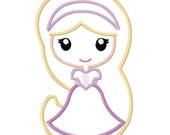 DigiDolls Princess Rapunzel Applique Machine Embroidery Design 4x4 5x7 6x10 INSTANT DOWNLOAD