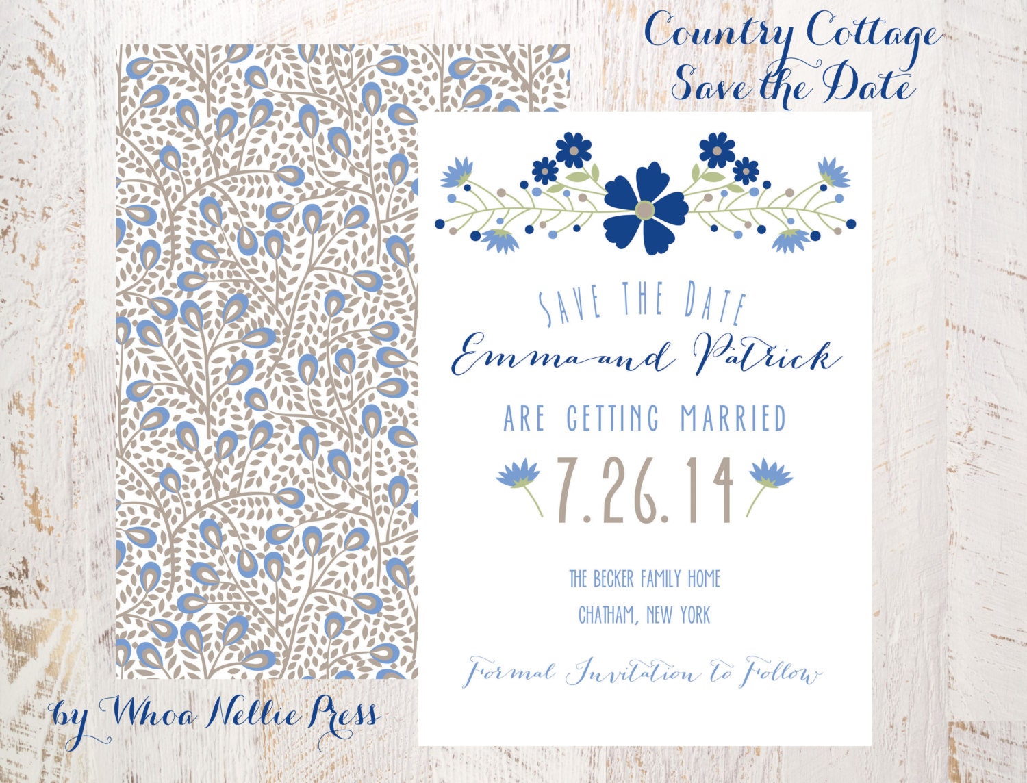 Save the Date or Shower Invitation - Country Cottage Collection