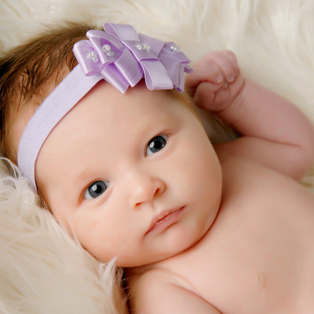Satin Tiara Headband in Lavender