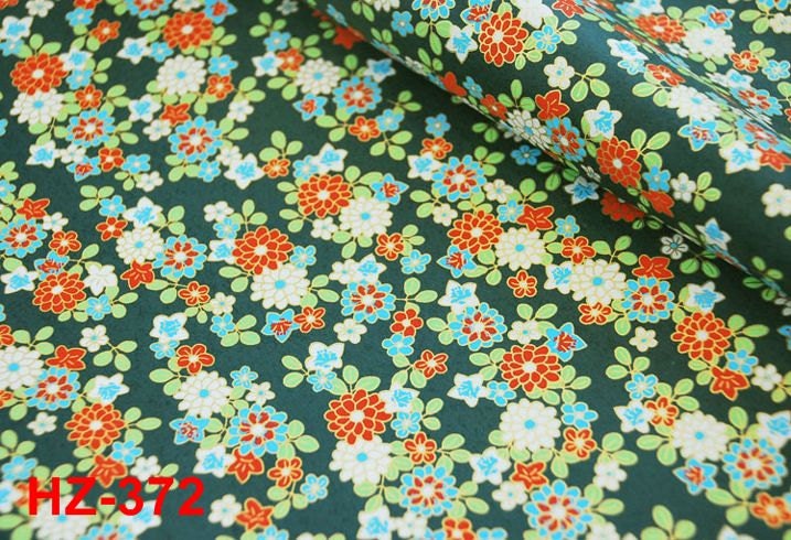 40% discount 23x17 inch (58x42cm) yuzen chiyogami paper sheet HZ-372 flora in dark blue background theme origami sheet