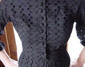 Vintage 60s Curve hugging black eyelet dress