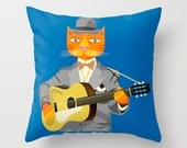 Tibbles Plays Acoustic - Throw Pillow / Cushion Cover (16" x 16") iOTA iLLUSTRATION