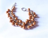 Molly (Gold Beads Bracelet, Cluster Beads Bracelet, Bridesmaid Gold Jewelry)
