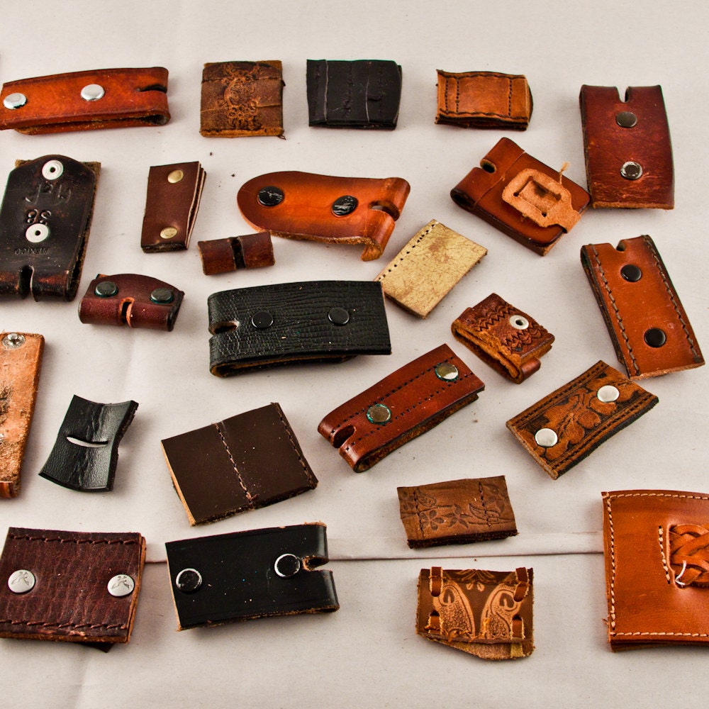 Leather Jewelry Supplies Scraps Remnants Pieces by goodmerchants