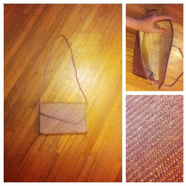 Vintage Lilac Straw Purse