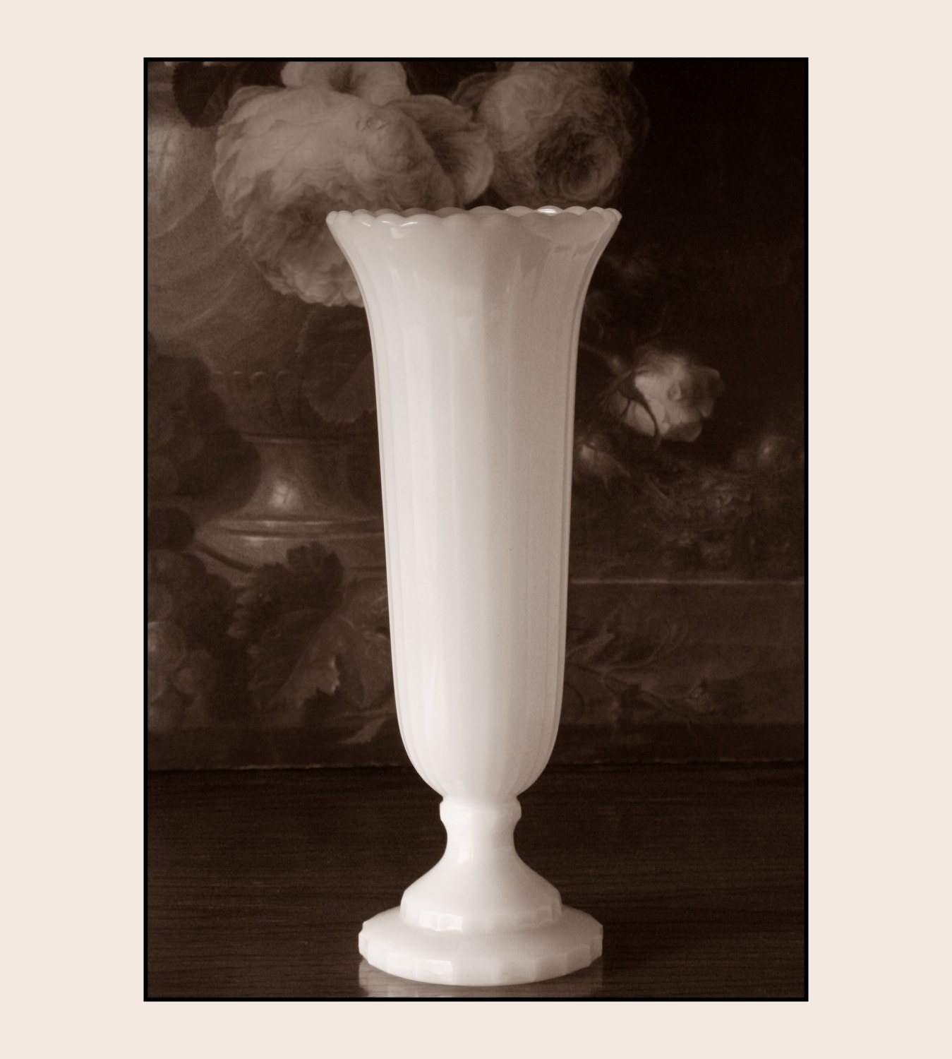 Vintage Milk Glass Vase