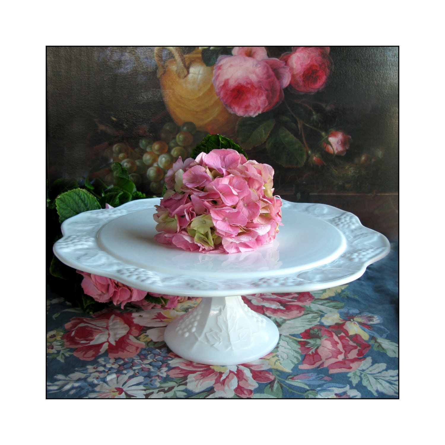 Milk Glass Cake Stand by Indiana Glass