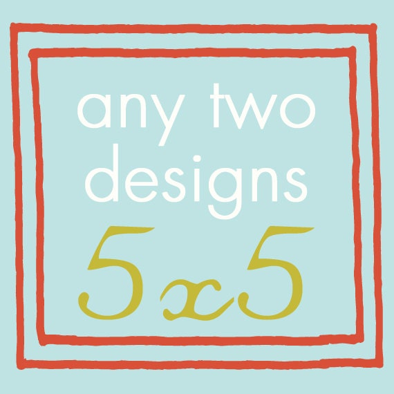 Modern Art Block l Choose (2) TWO of our Custom Designs 5x5 wood geometric nature animal colorful personalized redtilestudio