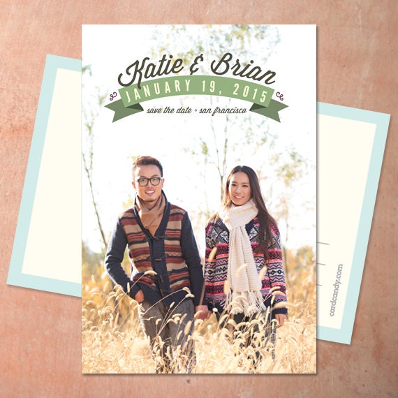 Modern Save The Date - Banner (Card, Magnet, Postcard, Printable)