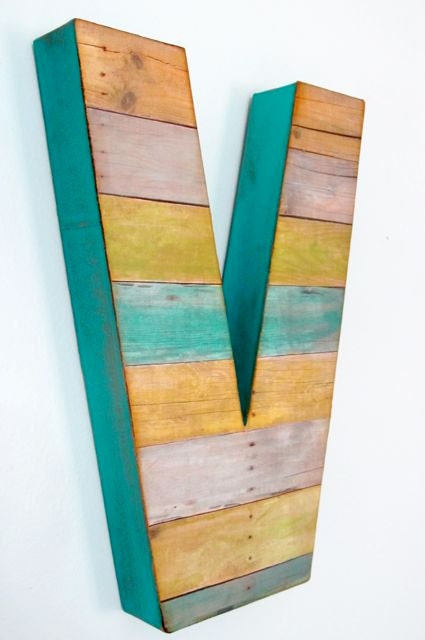 Reclaimed Wood Large Wall Letter - Faux - Custom