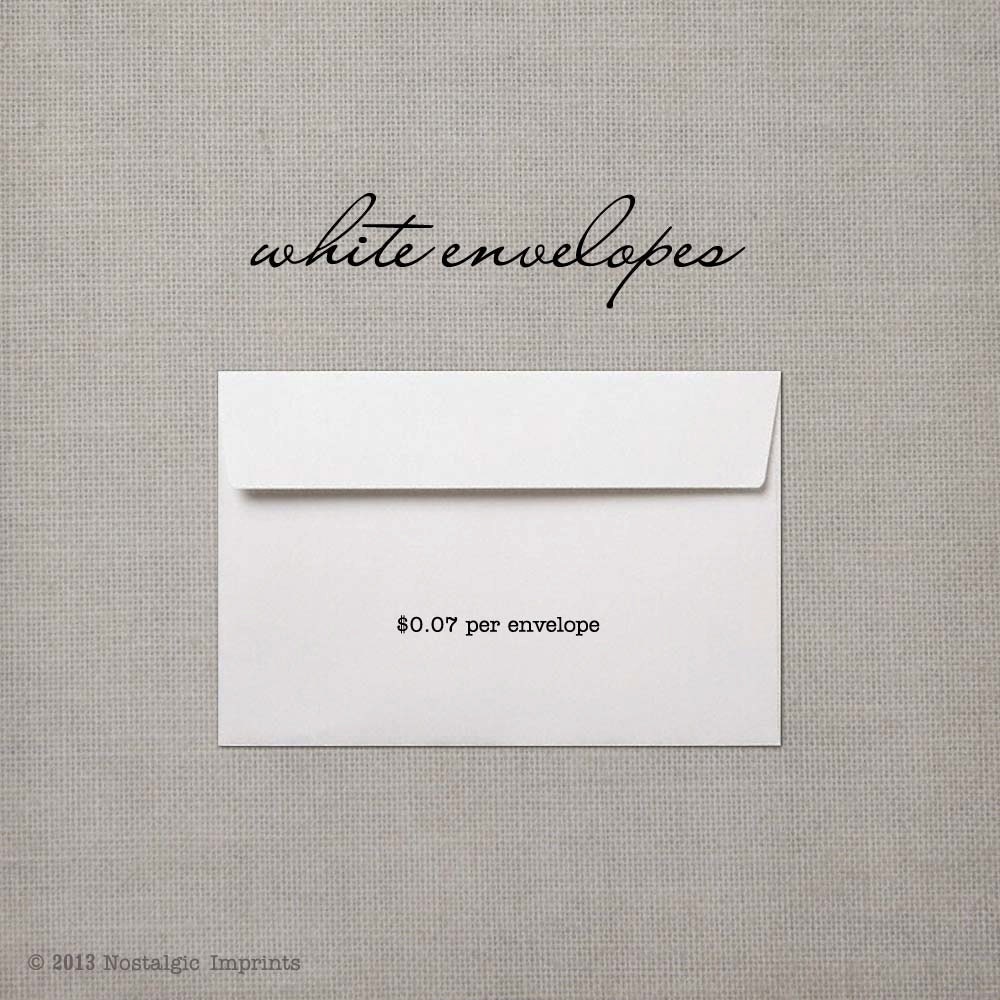 25 White Envelopes - Order Add On