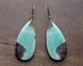ISLAND - amazonite sterling silver statement resort earrings
