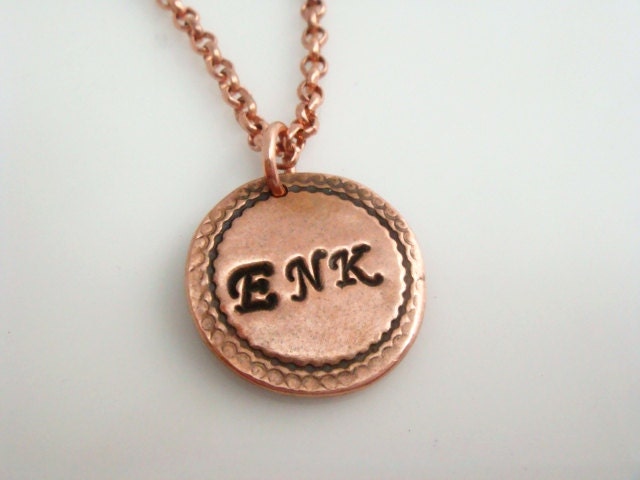 Copper Personalized Initial Necklace Dainty Simple Copper Initial Necklace