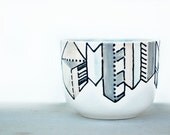 Chevron designed painted coffee cup/ soup mug