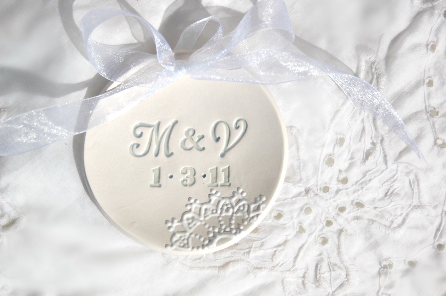 Personalized Monogram wedding ring dish