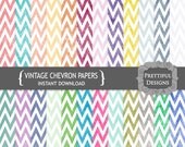 Digital Paper Pack Vintage Chevron Grunge Texture Set 1 (652) Il_170x135