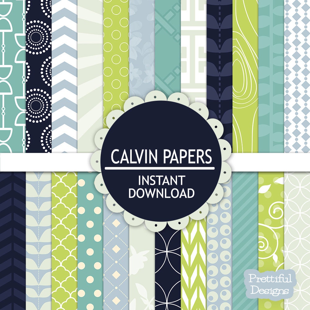 50% OFF SALE Digital Paper Pack - Personal and Commercial Use - Calvin (553) Il_570xn