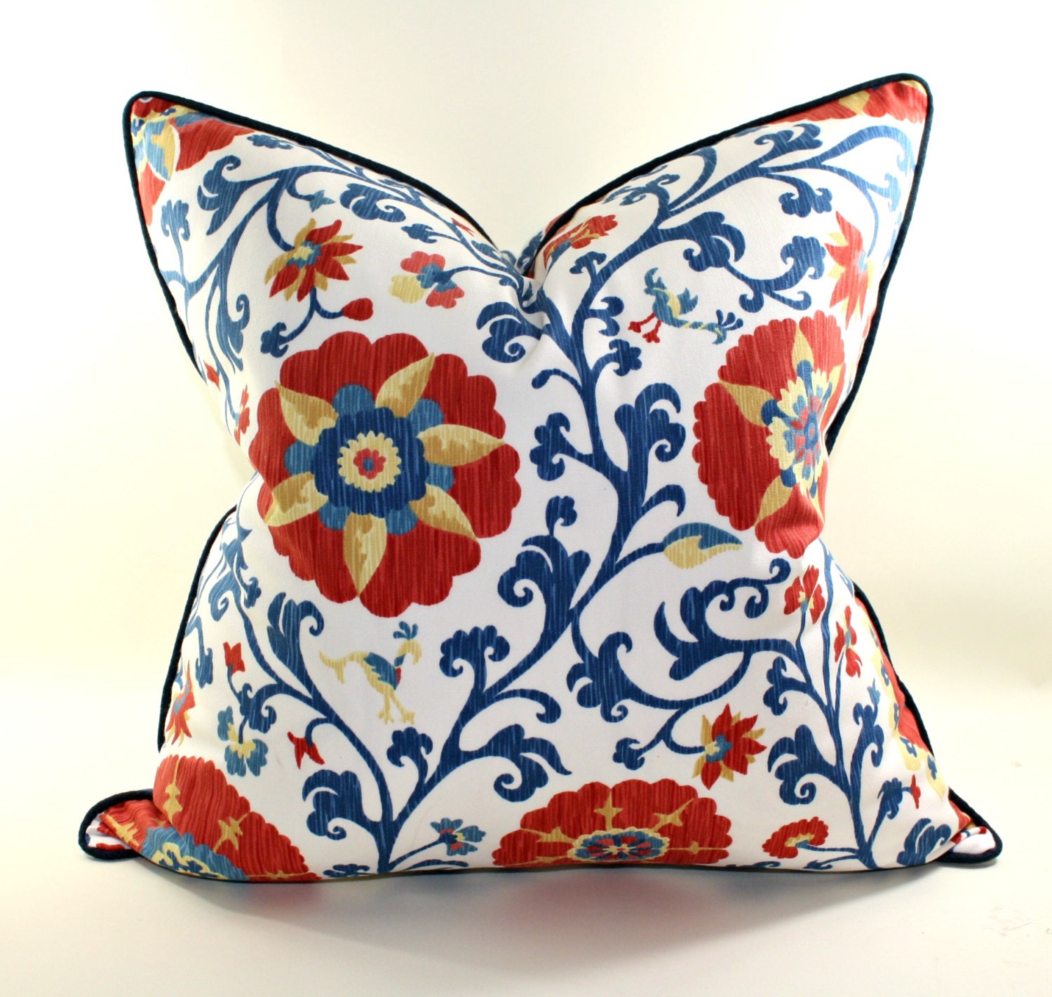 Schumacher Pillow Cover, Cushion, Decorative Pillow Cover, Fergana Suzani Pillow Cover