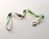 Lanyard ID Badge Holder -  Floral on white