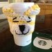 Yellow and White Tabby Cat Coffee Cozy Amigurumi