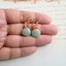 Peach Coral Amazonite Earrings, Peach Mint Earrings, Mint Coral Earrings, Aqua Peach Dangle