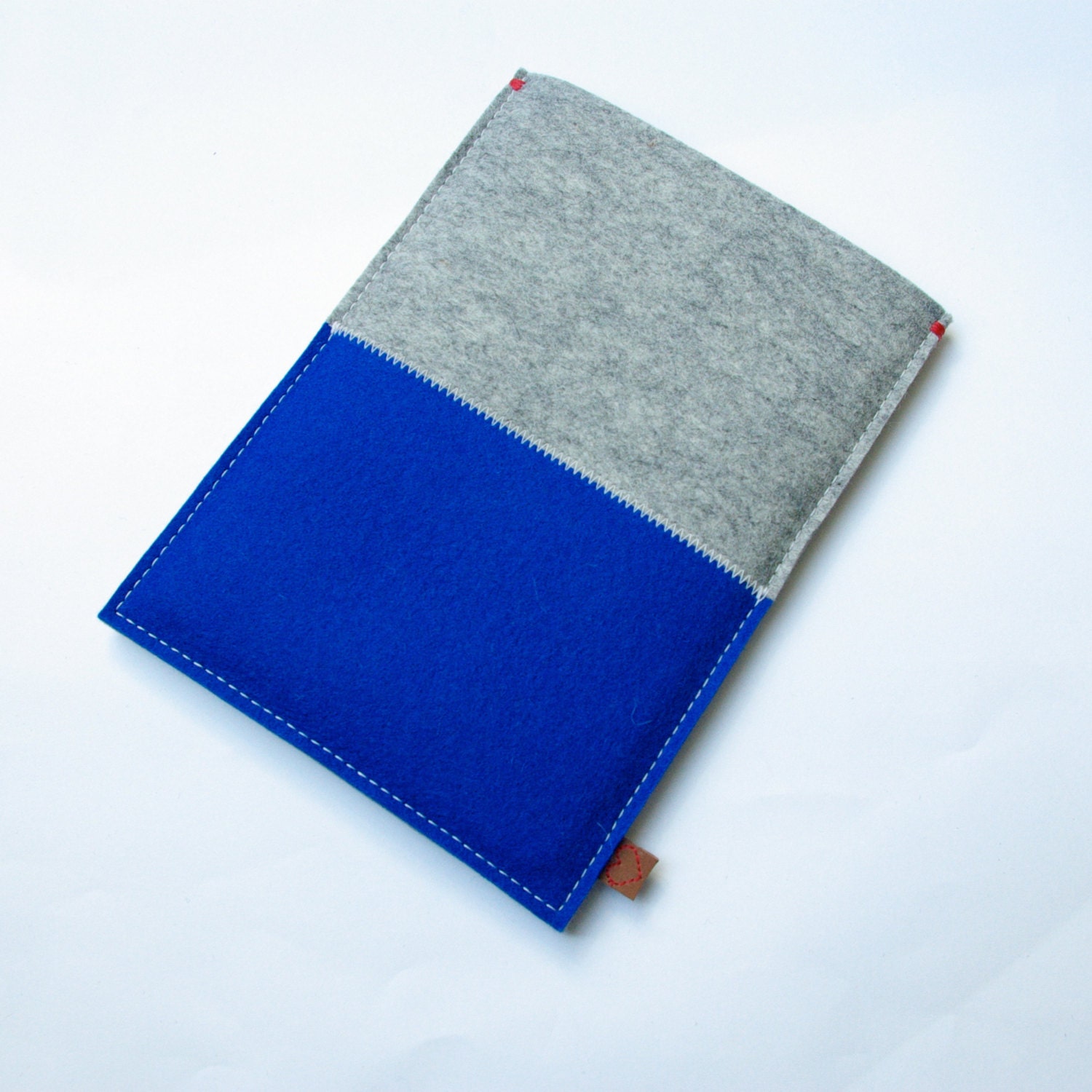 IPAD MINI COVER felt  - Blue and light grey wool felt  - Handmade in Holland - premium - Bright, New, Spring, Men