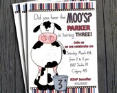 Cow Birthday Invitation - FREE Thank You Card included Il_170x135