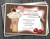 Ice Cream Birthday Invitation - FREE Thank You Card included Il_170x135