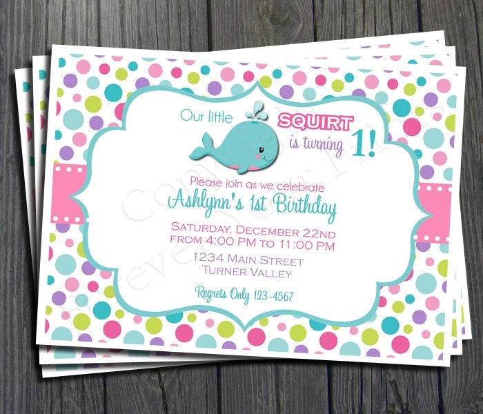 Nautical Whale Birthday Invitation - FREE Thank You Card included Il_170x135