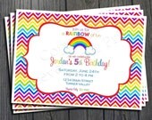 Rainbow Birthday Invitation - FREE Thank You Card included Il_170x135