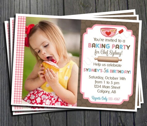 Baking Party Invitation - FREE Thank You Card included Il_570xn