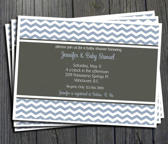 Baby Boy Shower Invitation - FREE Thank You Card included Il_570xn