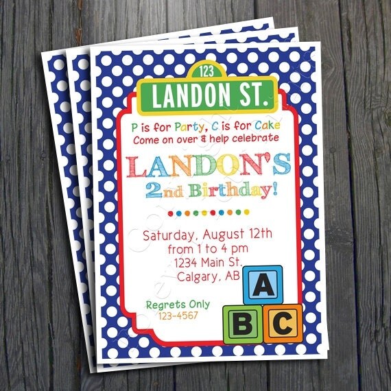 Sesame Street Birthday Invitation - FREE Thank You Card Included Il_570xn