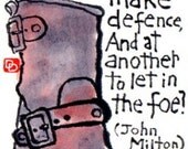 Milton's Boot (Philosophical Boots Series) Original Etegami