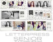 Letterpress Senior Facebook Timeline Covers Set of Six
