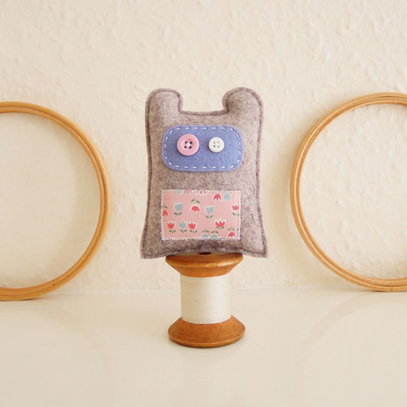 Grey & Lavender Miniature Monster Plush Toy