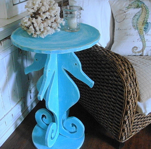 Seahorse Side Table Night Table Beach House Decor - Assemble Yourself